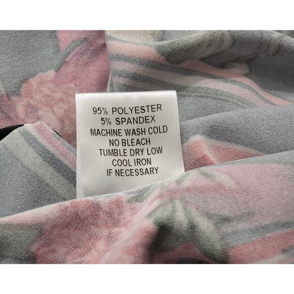 Vikki Vi Black Pink Floral Stripe Jacket Open Front Women's Size 1X - Picture 7 of 7